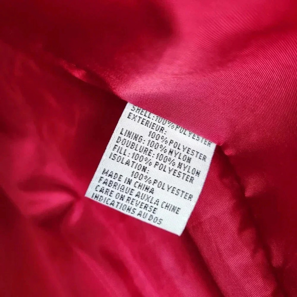 Vintage Talbots Quilted Puffer Jacket Womens Size M Red Nylon Cinchable Bomber - Picture 10 of 11